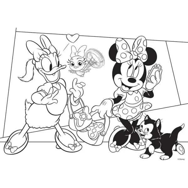 Minnie Mouse 2 în 1 puzzle maxi cu 35 de piese și carte de colorat 70x50cm - Lisciani imaginea 2