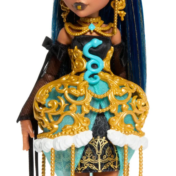 Monster High: O Zi de Naștere Înfricoșător de Dulce – Păpușa Cleo De Nile cu balon și cadou – Mattel imaginea 3
