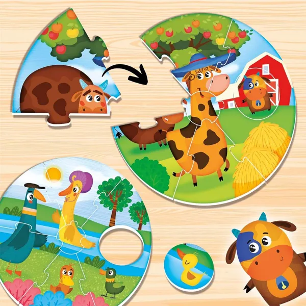 Montessori: Set puzzle cu pui de animale, 42 piese - Lisciani imaginea 3