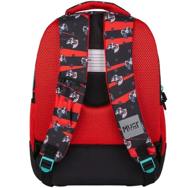 Must... Gamer rucsac școlar cu colțuri rotunjite, cu 3 compartimente, 32x18x43cm imaginea 2