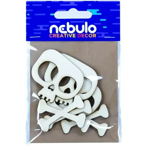 Nebulo: Set de 6 decorațiuni din carton cu cranii imaginea 1
