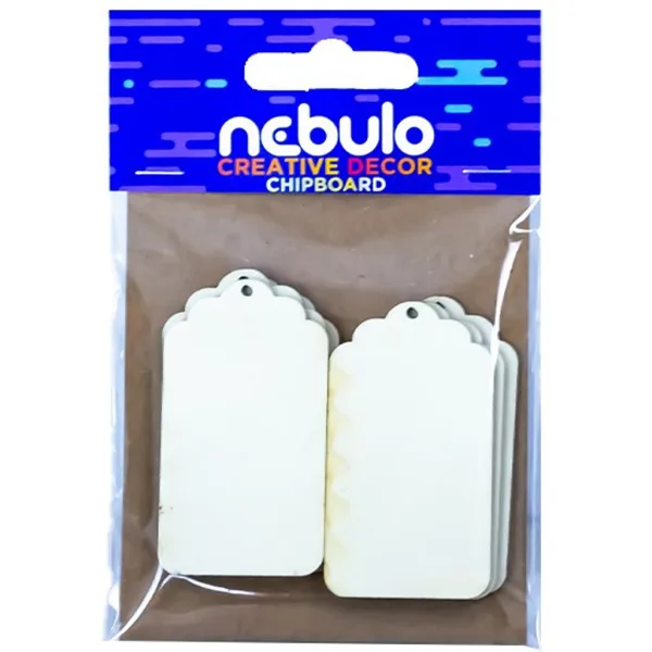 Nebulo: Set de 6 etichete din carton pentru decorare cu șnur imaginea 1