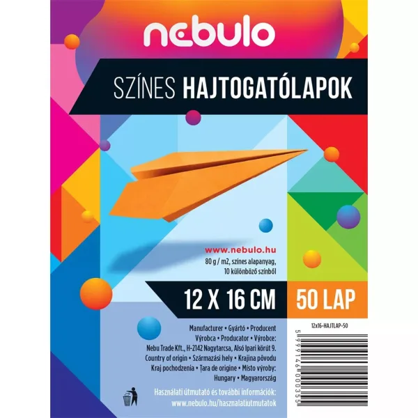Nebulo: Set de coli colorate pentru origami, 50 de foi, 12x16 cm, 80g imaginea 1