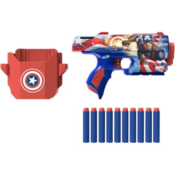 Nerf: Marvel Căpitanul America, pistol cu săgeți din spumă - Hasbro imaginea 2