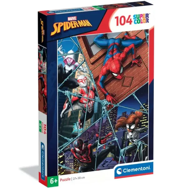 Omul Păianjen și eroii multiversului puzzle supercolor de 104 piese - Clementoni imaginea 1