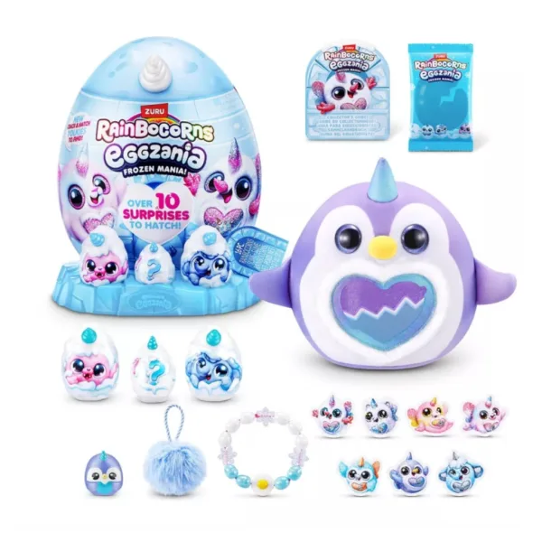 Ou surpriză Rainbocorns Eggzania cu pluș interactiv – prieteni de iarnă imaginea 3
