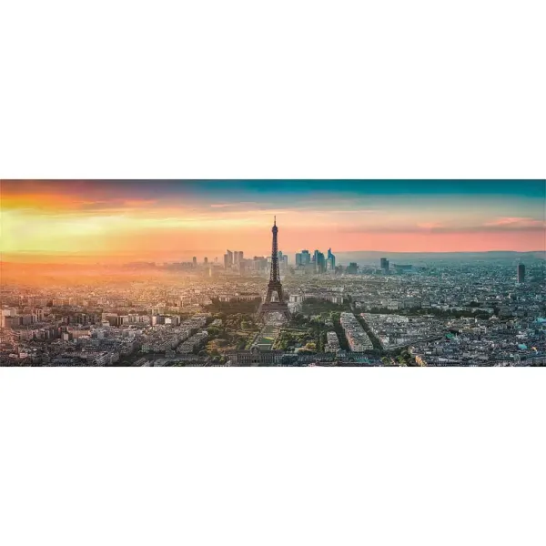 Paris, Franța puzzle panoramic de 1000 de piese, 98x33cm - Clementoni imaginea 2