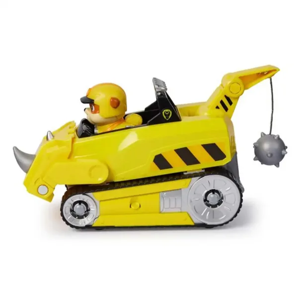 Patrula Cățelușilor: Figurină mini Rubble cu vehicul rinocer - Spin Master imaginea 2
