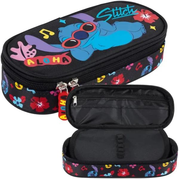 Penar oval negru Disney Stitch Aloha PC01 23 x 9,5 x 6 cm imaginea 3