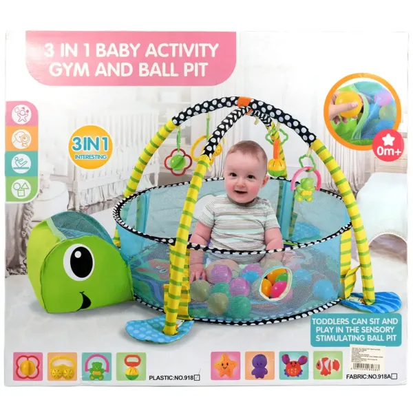 Piscină pentru bebeluși cu broaște țestoase, mingi și accesorii, 70x90cm imaginea 7