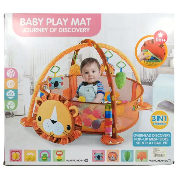 Piscină pentru bebeluși cu leu, cu bile și accesorii, 70x90cm imaginea 6