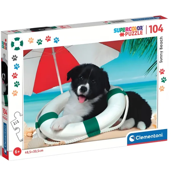 Plajă însorită puzzle Supercolor de 104 piese - Clementoni imaginea 1