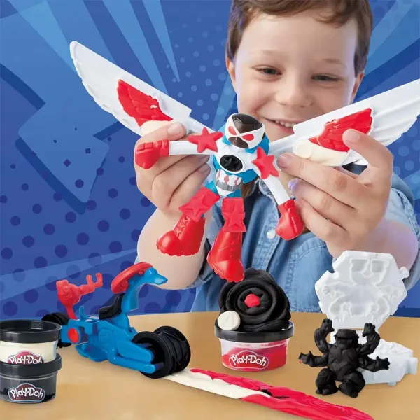 Play-Doh: Set de joacă Marvel Captain America Moto Slicer - Hasbro imaginea 3