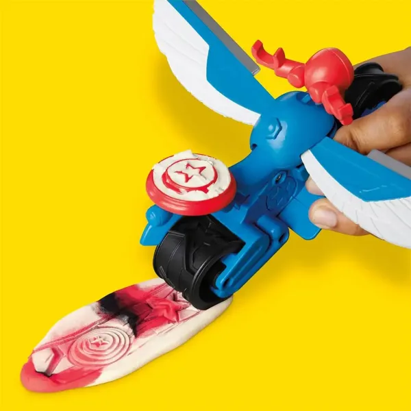 Play-Doh: Set de joacă Marvel Captain America Moto Slicer - Hasbro imaginea 4