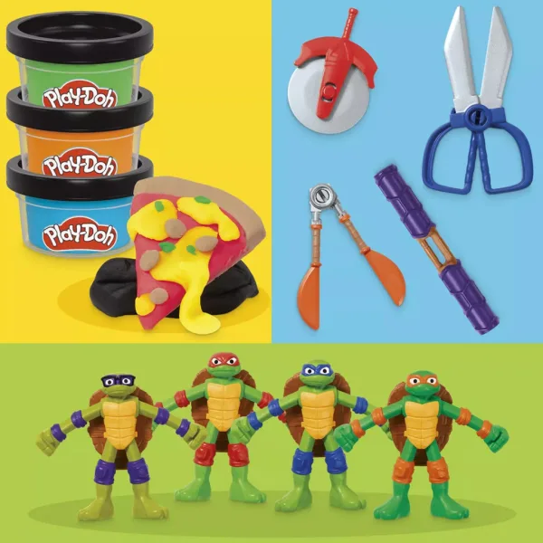 Play-Doh: Set de joacă cu Țestoasele Ninja Cowabunga Creations - Hasbro imaginea 2