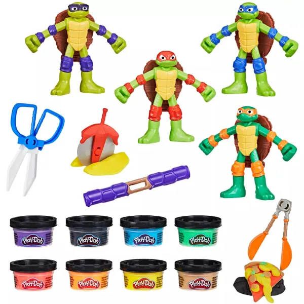 Play-Doh: Set de joacă cu Țestoasele Ninja Cowabunga Creations - Hasbro imaginea 4