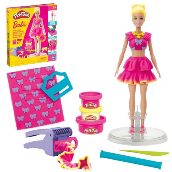 Play-Doh: Set de modelat Barbie cu bucle și fundițe - Hasbro imaginea 2
