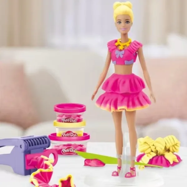 Play-Doh: Set de modelat Barbie cu bucle și fundițe - Hasbro imaginea 3