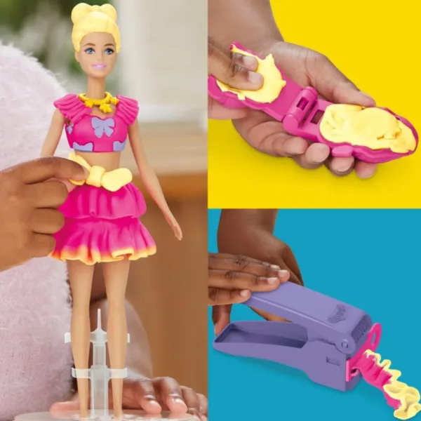 Play-Doh: Set de modelat Barbie cu bucle și fundițe - Hasbro imaginea 4