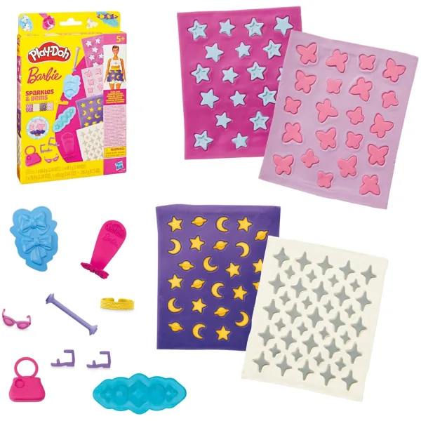 Play-Doh: Set de plastilină Barbie strălucire și pietre prețioase - Hasbro imaginea 2