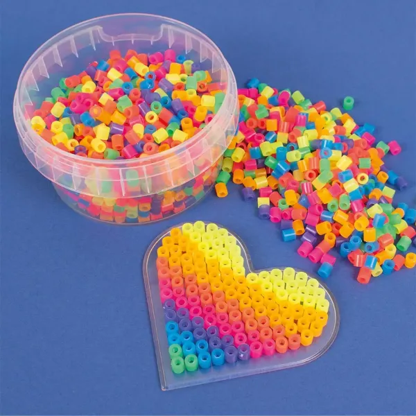 PlayBox: 1000 de mărgele MIDI de 5 mm pentru călcat în culori neon imaginea 2