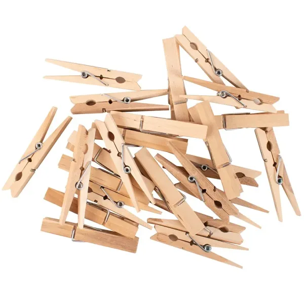 PlayBox: Cârlige decorative din lemn natural, 74mm, pachet de 24 bucăți imaginea 1