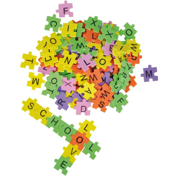 PlayBox: Elemente de puzzle din burete colorat, în diferite culori și cu litere, 2000 bucăți, 20x20mm. imaginea 1