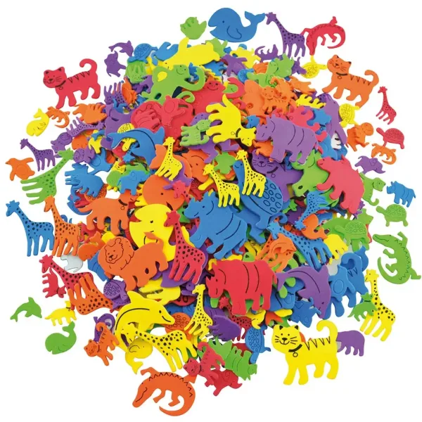PlayBox: Figurine decorative animale din spumă colorată, în diverse mărimi, pachet de 500 de bucăți imaginea 1