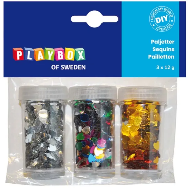 PlayBox: Inimi decorative în diverse culori, pachet de 3x12g. imaginea 1