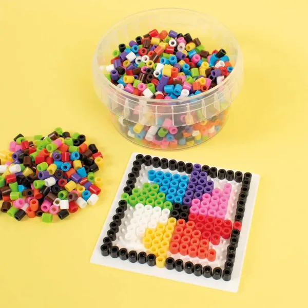 PlayBox: Mărgele MIDI de călcat de 5mm - mix de 10 culori vii, 1000 de bucăți imaginea 2