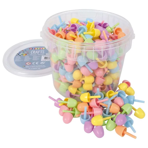 PlayBox: Mozaic colorat cu piese rotunde de 15 mm, set de 350 de bucăți în găleată imaginea 1