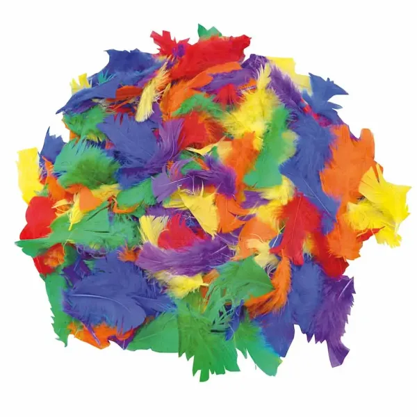 PlayBox: Pachet de pene colorate de curcan pentru decorațiuni, 100g, aproximativ 1000 bucăți. imaginea 1