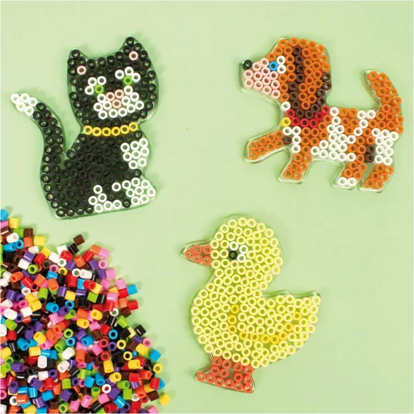 PlayBox: Pachet de plăci de bază cu animale pentru mărgele MIDI termoadezive de 5 mm, set de 4 bucăți imaginea 3