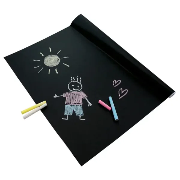 PlayBox: Rulou de tablă neagră cu cretă colorată 200x45cm imaginea 2