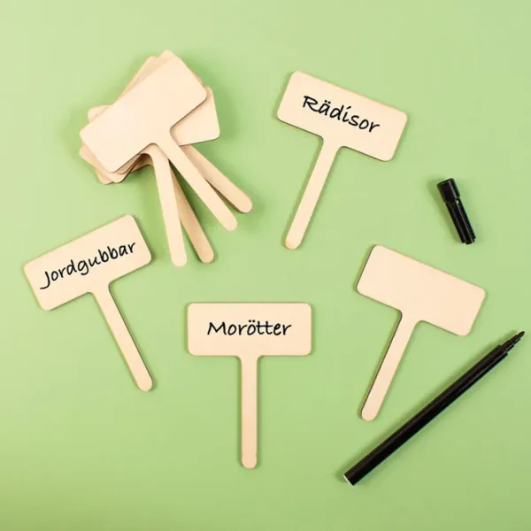 PlayBox: Set de 10 plăcuțe indicatoare din lemn pentru plantare imaginea 2