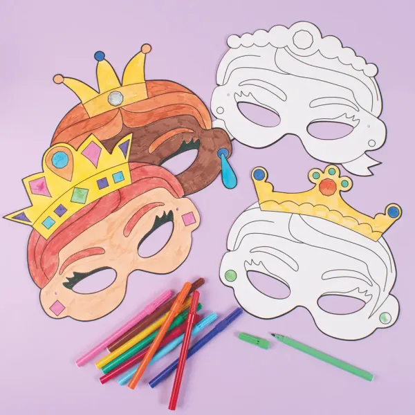 PlayBox: Set de 12 măști de hârtie pentru prințese imaginea 3