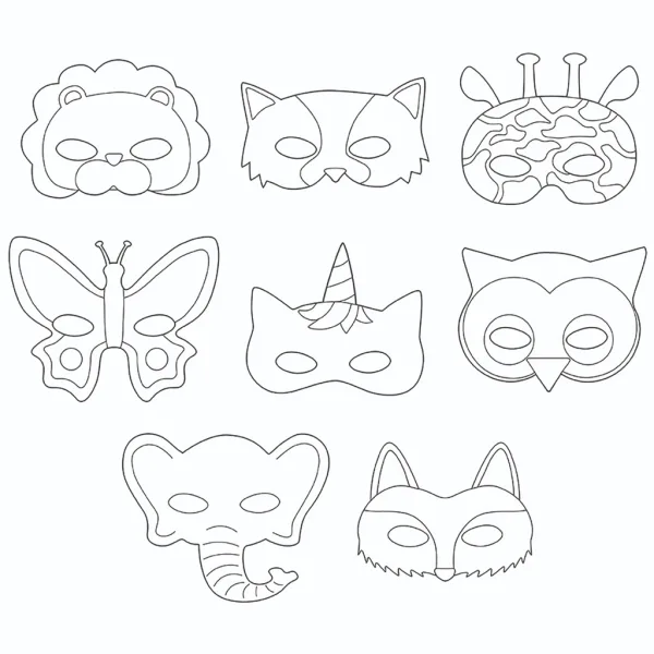 PlayBox: Set de 16 măști de hârtie cu animale imaginea 2