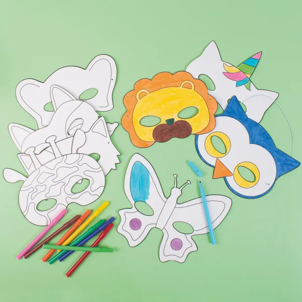 PlayBox: Set de 16 măști de hârtie cu animale imaginea 3