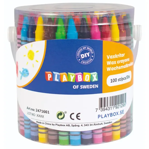 PlayBox: Set de creioane cerate colorate, 100 bucăți, în cutie. imaginea 1