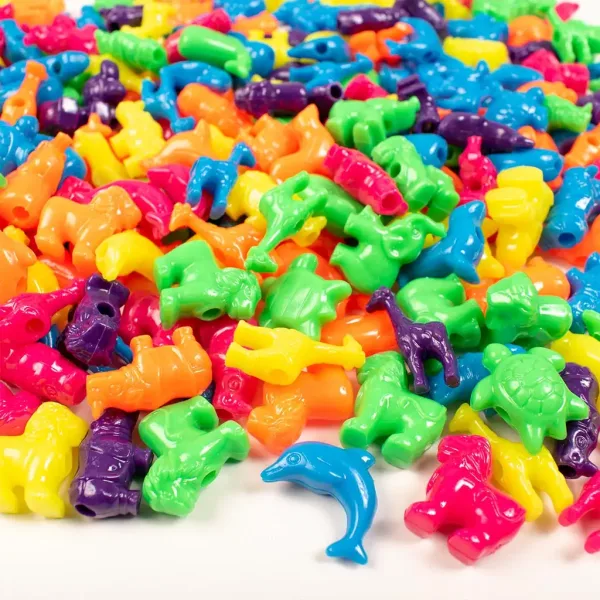 PlayBox: Set de mărgele colorate cu animale de diferite culori, pachet de 250 de bucăți. imaginea 1