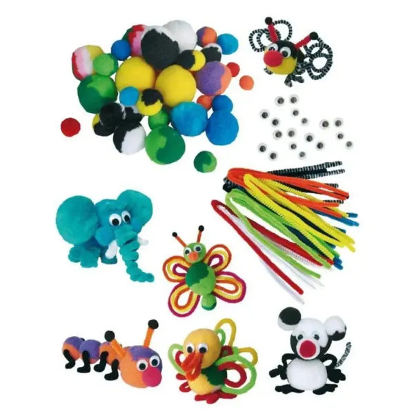 PlayBox: Set de pompoane colorate cu animale imaginea 1