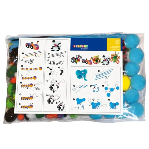 PlayBox: Set de pompoane colorate cu animale imaginea 2