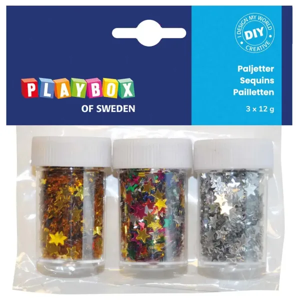 PlayBox: Stele decorative în diferite culori, pachet de 3x12g. imaginea 1