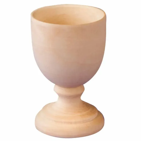 PlayBox: Suport pentru ouă din lemn natural, decorabil, cu diametrul de 42mm și înălțimea de 65mm, pachet de 10 bucăți. imaginea 1