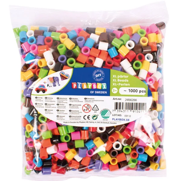 PlayBox: mărgele MIDI colorate XL pentru călcat, de 9 mm, set de 1000 bucăți imaginea 1