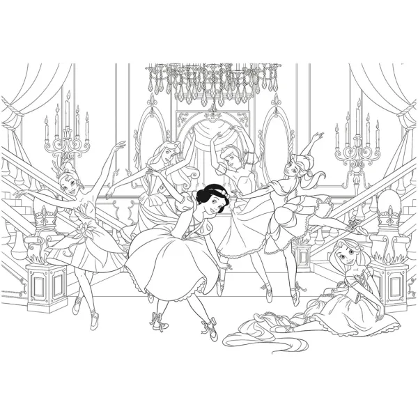 Prințese Disney 2 în 1 puzzle de 250 de piese și carte de colorat 50x35cm - Lisciani imaginea 3