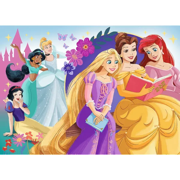 Prințese Disney puzzle glitter de 100 piese - Trefl imaginea 2