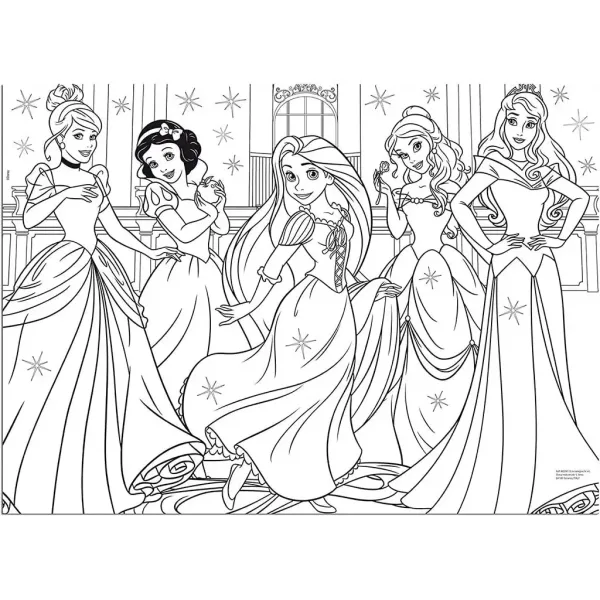 Prințesele Disney 2 în 1 puzzle maxi de 60 piese și carte de colorat 70x50cm - Lisciani imaginea 2