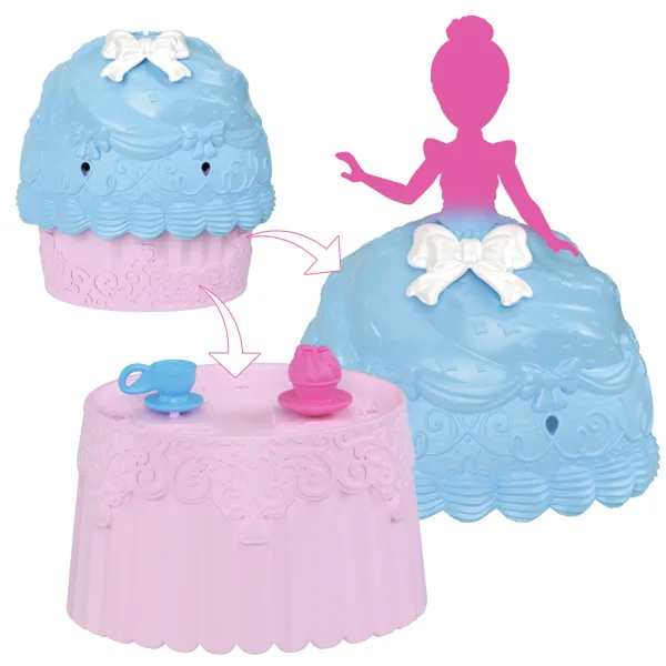 Prințesele Disney: Mini păpușă surpriză cupcake 1buc - Mattel imaginea 2