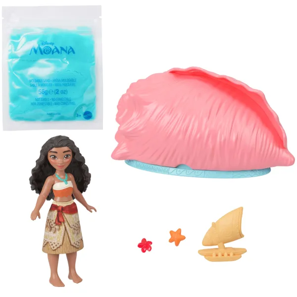 Prințesele Disney: Vaiana – mini-surpriză cu figurină și insulă de nisip - Mattel imaginea 3
